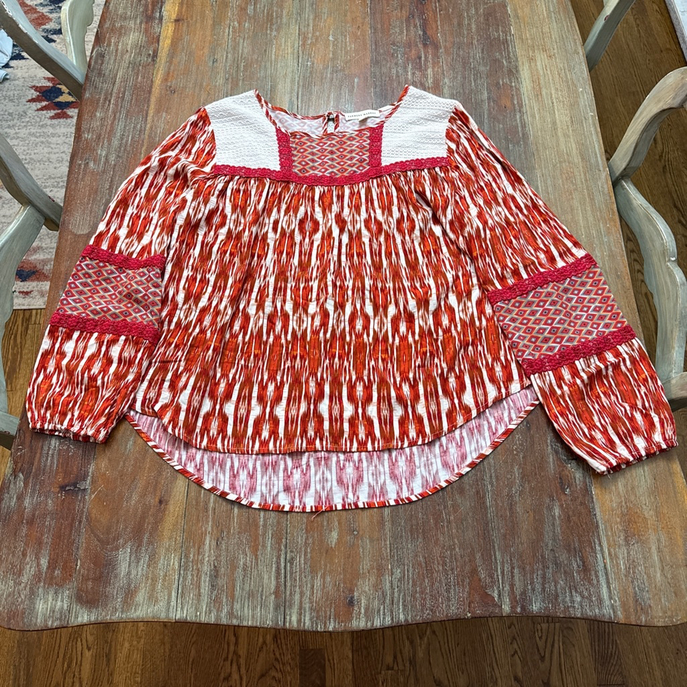 Farmers Market Ikat Bohemian Peasant Top Large